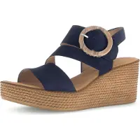 Gabor : Sandale compensée bleu, style décontracté