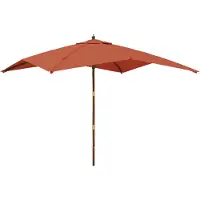 Syfax Parasol de jardin avec mât en bois terre cuite 300x300x273 cm