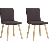 Syfax Chaises à manger lot de 2 marron foncé tissu