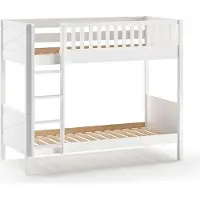 Furnlux Classic FURNLUX Bunk Bed Scott White 90x200cm / Couleur principale : Blanc / Dimensions : 105 x 208 x 176 cm