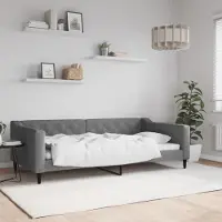 Prolenta Lit de jour exclusif, couleur gris foncé, 100x200 cm, revêtement en tissu
