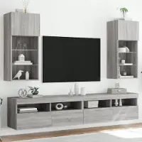 Prolenta Maison Exclusive - Meubles TV avec éclairage LED 2 pièces Gris Sonoma 40,5x30x90 cm