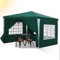 HENGDA Pavillon tente de jardin - Tente de plage pratique, montage facile avec Easy-Klett, idéale pour les fêtes Vert 3x3m