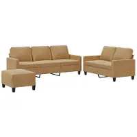 Syfax Ensemble de canapés 3 pcs avec coussins Marron Velours