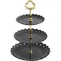 Sonstiges Présentoir à dessert 3 niveaux cupcake bonbons mariage noir