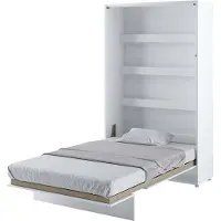 Homlando Lit mural Lit escamotable BED CONCEPT BC-02 vertical 120x200 BLANC MATT Lit mural escamotable, lit escamotable armoire, armoire avec lit escamotable intégré, lit fonctionnel y compris sommier à lattes