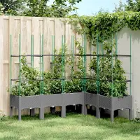 Prolenta Maison Exclusive - Bac à plantes avec treillis gris clair 160x120x142,5 cm PP