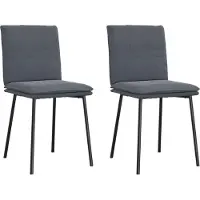Syfax Chaises à manger lot de 2 Gris foncé Velours