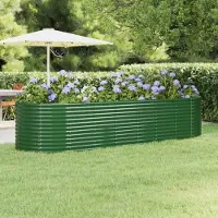 Prolenta Maison Exclusive - Lit surélevé de jardin Acier galvanisé 322x100x68cm Vert
