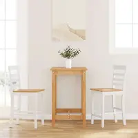 Prolenta Maison Exclusive - Lot de 2 tabourets de bar en bois massif d'hévéa, blanc