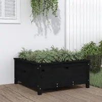 Prolenta Maison Exclusive - Bac à plantes noir 82,5 x 82,5 x 39 cm Bois massif de pin