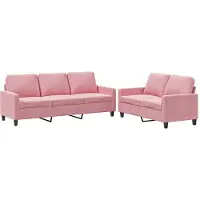 vidaXL Ensemble de canapés 2 pièces avec coussins Rose velours