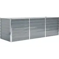 Syfax Lit surélevé de jardin Acier galvanisé 240x80x77 cm Gris