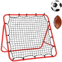 Jiubiaz Football Rebondisseur Kickback But Paroi de rebond Filet Réglable Entraînement de football 103 x 100 cm