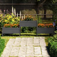 Prolenta Maison Exclusive - Bac à plantes gris 245,5x44x75 cm Bois massif de pin