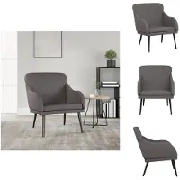vidaXL Fauteuil Gris 63x76x80 cm Similicuir - Fauteuil