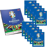 Topps UEFA EURO 2024 Allemagne - Autocollants à collectionner - 1 album + 10 sachets