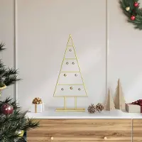 Prolenta Arbre de Noël en métal doré, 60 cm, revêtement par poudre
