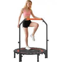 SPORTNOW Trampoline de fitness 102cm Rebounder pliable avec poignée de maintien