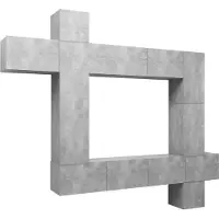 Sonstiges Ensemble de meuble TV 9 pcs Gris béton Bois d'ingénierie