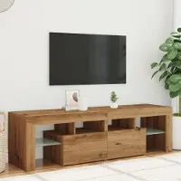Prolenta Maison Exclusive - Meuble TV avec LED Chêne Artisan 140x36,5x40 cm Matériau dérivé du bois