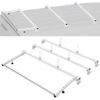 Vevor Porte-échelle pour remorque 3 pièces Barres transversales Porte-échelle pour toit 1422 mm, porte-échelle pour toit en acier haute performance, capacité de charge de 90 kg par barre Porte-échelle