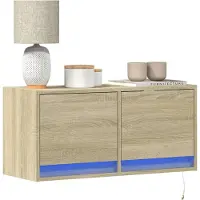 Prolenta Maison Exclusive - Meuble TV avec éclairage LED Chêne Sonoma 80x31x38 cm