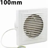 Peviasot wolketon Ventilateur de salle de bain 100 mm Ventilateur mural Ventilateur pour salle de bain WC cuisine Ventilateur mural Salle de bain Mur Faible consommation d'énergie Blanc