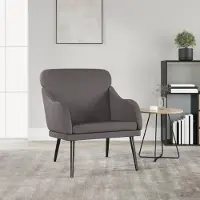 The Living Store fauteuil gris 63x76x80 cm simili cuir