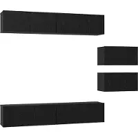 Syfax Ensemble meuble TV 6 pcs Chêne noir Bois d'ingénierie