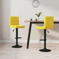 Prolenta Maison Exclusive - Lot de 2 tabourets de bar en velours jaune moutarde
