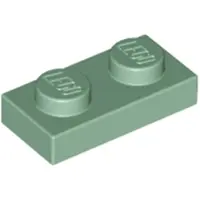 LEGO 250x 1x2 plaques 3023 - Plate Sand Green - Vert sable