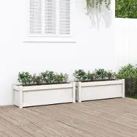 Prolenta Maison Exclusive - 2 bacs à plantes blancs en bois massif de pin
