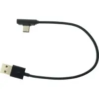 System-S USB 3.1 Type C mâle coudé à 90° vers USB A 2.0 mâle Câble de données Câble de charge 25 cm