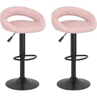 Syfax Tabourets de bar lot de 2 rose velours
