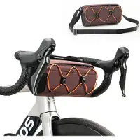 RockBros Sacoche de vélo pour guidon avant, sacoche de guidon Sacoche d'épaule avec bandoulière, marron