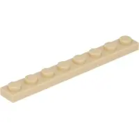 LEGO 1x8 plaque 3460 - 50 pièces beige