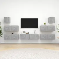 Prolenta Maison Exclusive - Ensemble de meubles TV 7 pcs Gris béton Bois d'ingénierie