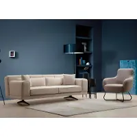 AEA Wohnzimmer Grau-Weiße Couchgarnitur Designer Sessel 2x Polster 3-Sitzer
