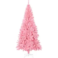 Syfax Sapin de Noël artificiel avec support rose 180 cm PVC