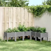 Prolenta Maison Exclusive - Jardinière sur pieds Gris clair 160x120x42 cm PP