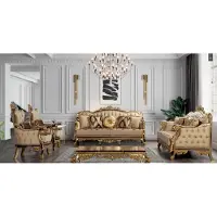 AEA Ensemble de canapé Classique Ensemble de table basse Fauteuil Canapé 5pcs Meubles Chesterfield