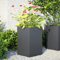 Prolenta Maison Exclusive - Jardinières 2 pièces anthracite hexagonales 46x40x45 acier