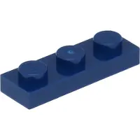 LEGO 1x3 plaque 3623 - 250 pièces bleu foncé