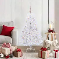 Prolenta Arbre de Noël blanc pliable, de qualité supérieure, 120 cm, en PVC et en acier