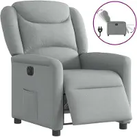 Syfax Fauteuil inclinable électrique Gris clair Tissu