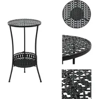 vidaXL Table de bistrot noire 40x70cm métal - Tables de jardin