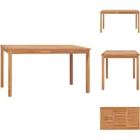vidaXL Table de jardin 140x80x77 cm Bois massif Teck - Tables de jardin