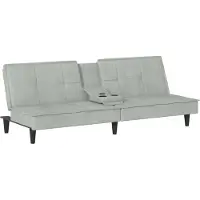 Syfax Canapé-lit avec porte-gobelets gris clair velours