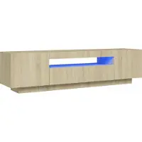 Sonstiges Meuble TV avec lumières LED Chêne sonoma 160x35x40 cm